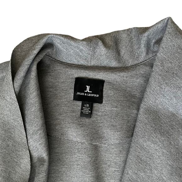 Jules & Leopold Large Stretch Crepe Shawl Collar Cardigan Blazer Open Front Gray - Picture 9 of 9